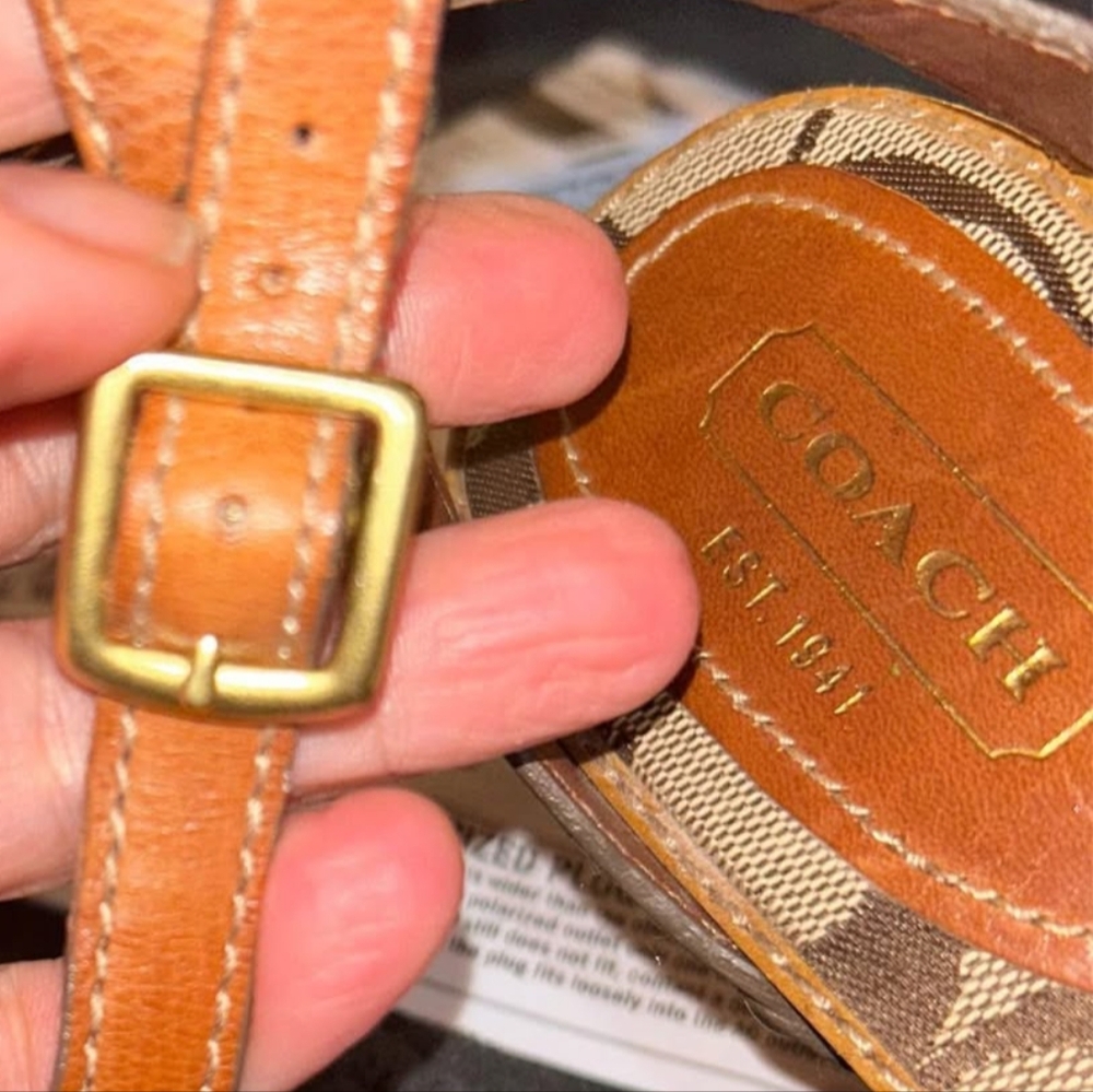 Coach Brown Sandals with Gold Accents - Picture 7 of 7